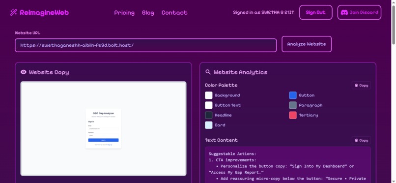 ReimagineGEO — AI Visibility Tracker – screenshot 1