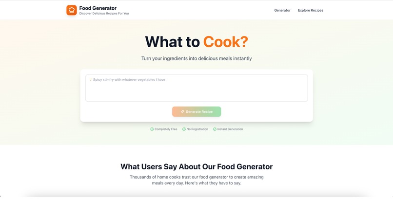 AI Food Generator – screenshot 1