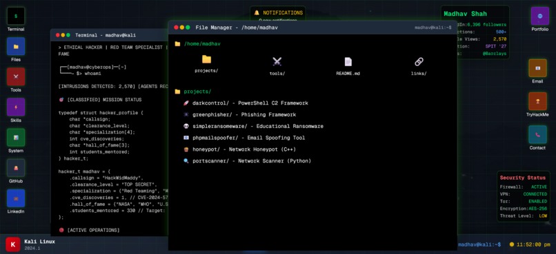 Madhav Shah’s Kali Linux Portfolio – screenshot 4