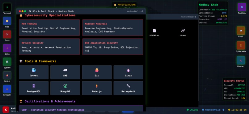 Madhav Shah’s Kali Linux Portfolio – screenshot 6