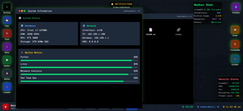 Madhav Shah’s Kali Linux Portfolio – screenshot 7