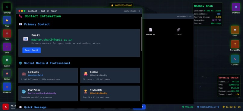 Madhav Shah’s Kali Linux Portfolio – screenshot 8
