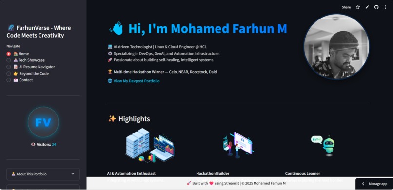 FarhunVerse - Where Code Meets Creativity – screenshot 1