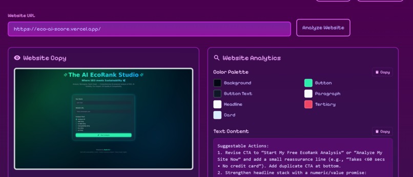 The AI EcoRank Studio – screenshot 1
