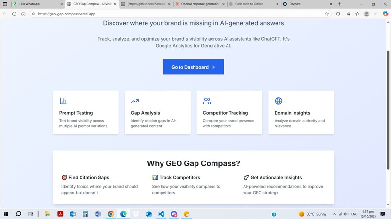 "GEO Gap Compass" – screenshot 2
