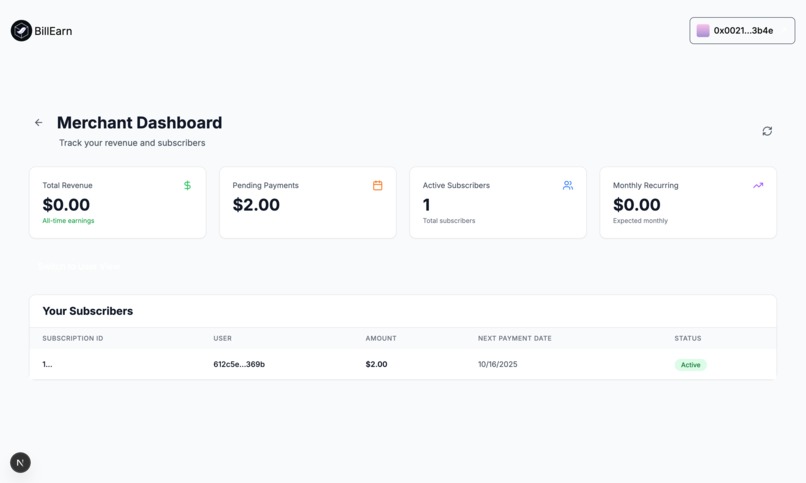 BillEarn: The STRK-Powered Subscription Savings Account – screenshot 4