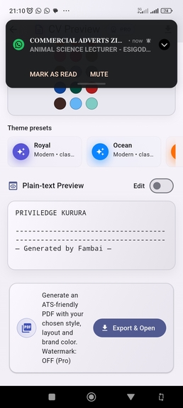 Fambai CV – screenshot 2