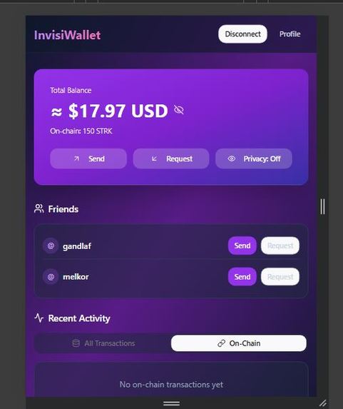 InvisiWallet – screenshot 1