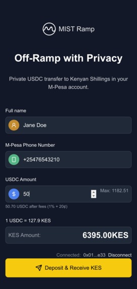 Mist.cash - Ramp – screenshot 2