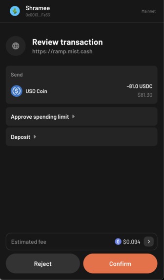 Mist.cash - Ramp – screenshot 3