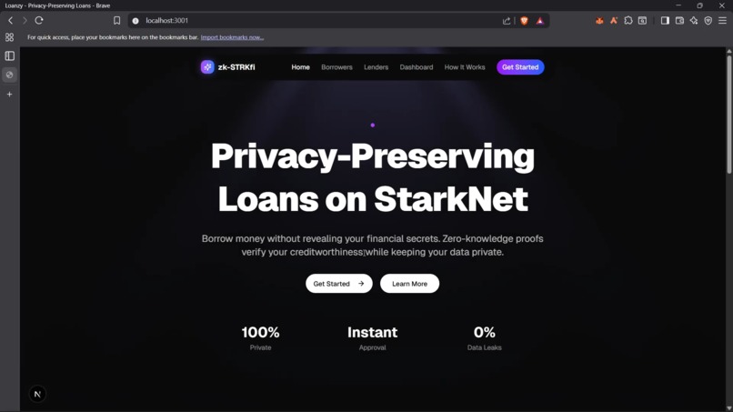 zk-STRKfi – screenshot 2