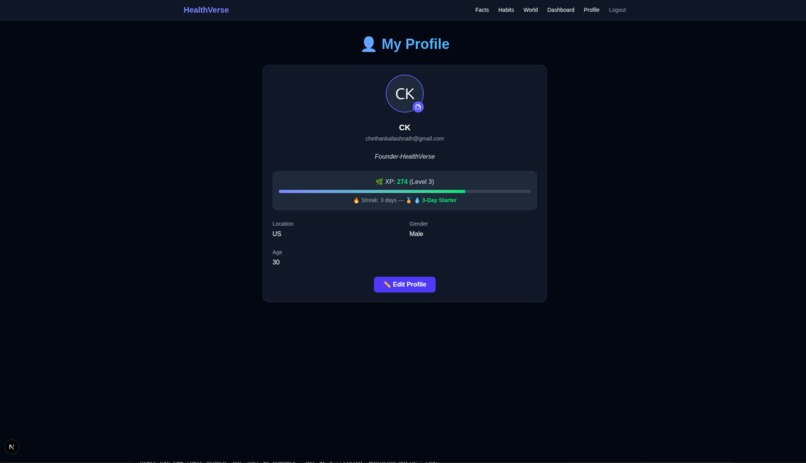 HealthVerse – screenshot 1