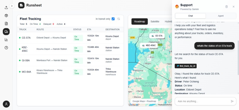Runsheet – screenshot 4
