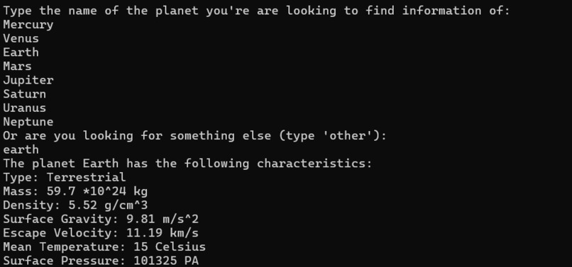 Planet Information Finder – screenshot 1