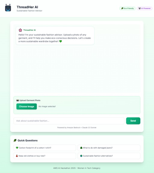 ThreadHer: AI Agent Platform for Sustainable Fashion – screenshot 2