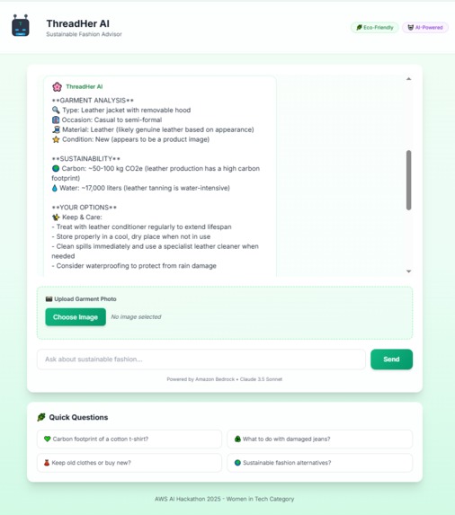 ThreadHer: AI Agent Platform for Sustainable Fashion – screenshot 5