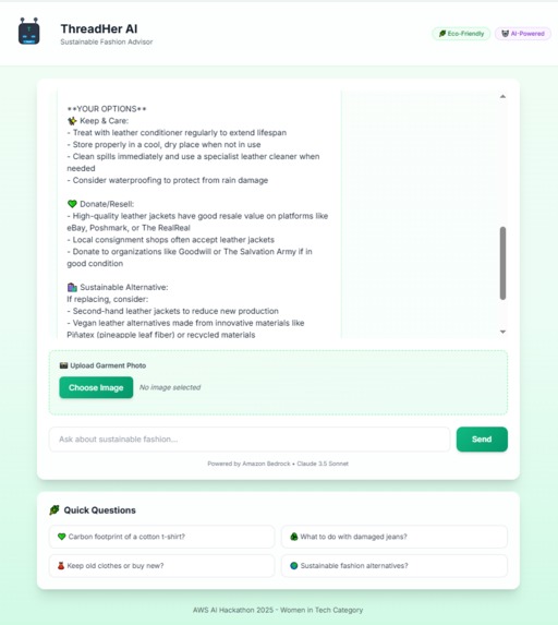 ThreadHer: AI Agent Platform for Sustainable Fashion – screenshot 6