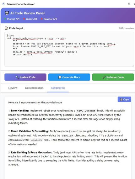 Gemini Code Reviewer (Chrome Extension) – screenshot 2