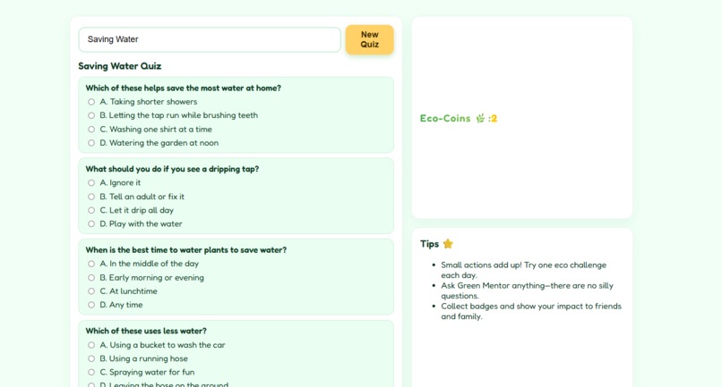 Green Mentor Chatbot – screenshot 1