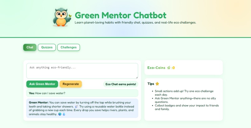 Green Mentor Chatbot – screenshot 2