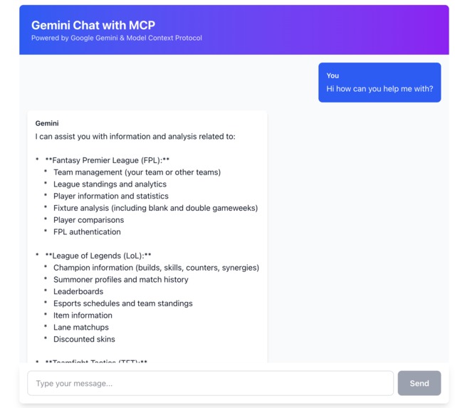 Gemini With MCP Servers – screenshot 1