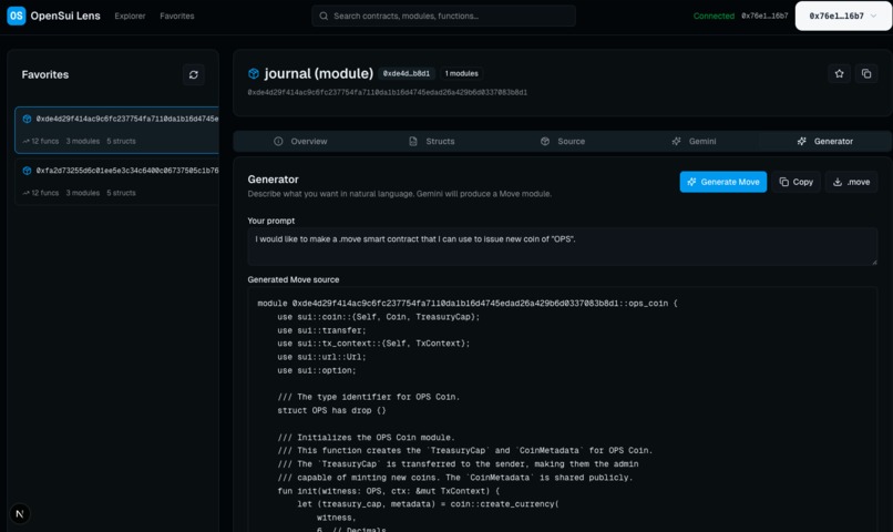 Sui-Lens: Open Smart Contract Playground – screenshot 1