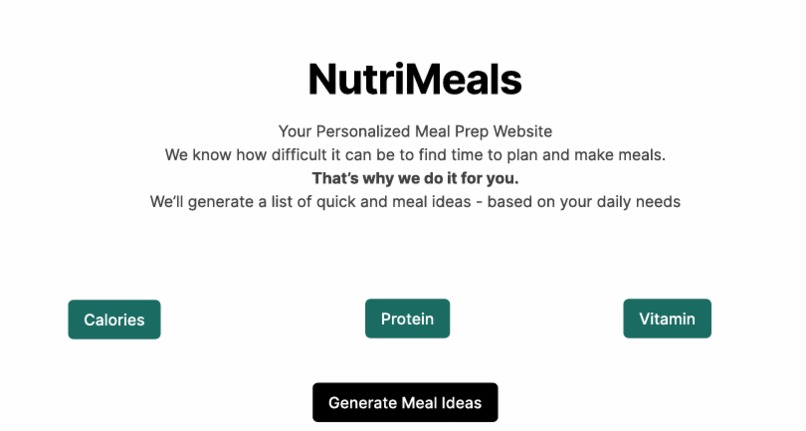 Nutrimeals – screenshot 1