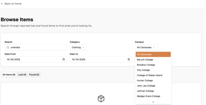 CUNY Lost & Found – screenshot 3