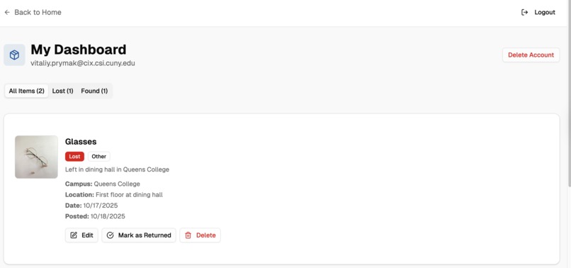 CUNY Lost & Found – screenshot 4