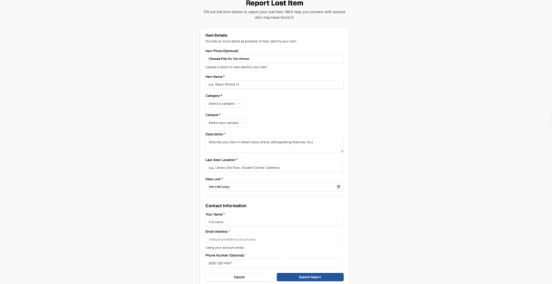 CUNY Lost & Found – screenshot 2