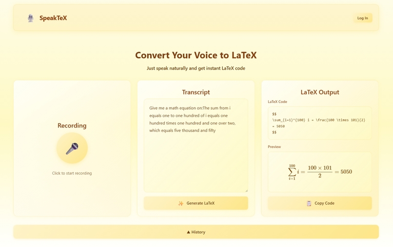 SpeakTeX – screenshot 1