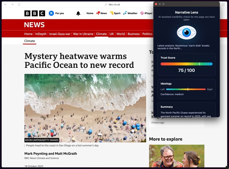 Narrative Lens - Browser Extension – screenshot 4
