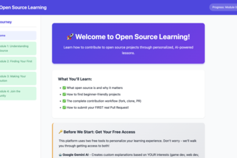 Learning Platform Project for Open Source Hackfest