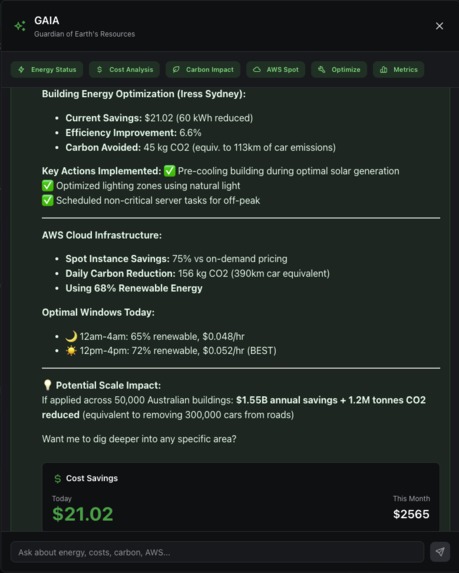 GAIA - Autonomous AI Agent for Climate Solutions – screenshot 1