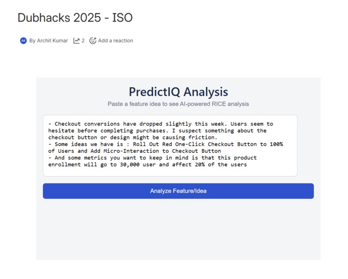 ISO — Smarter Product Decisions Inside Atlassian – screenshot 1