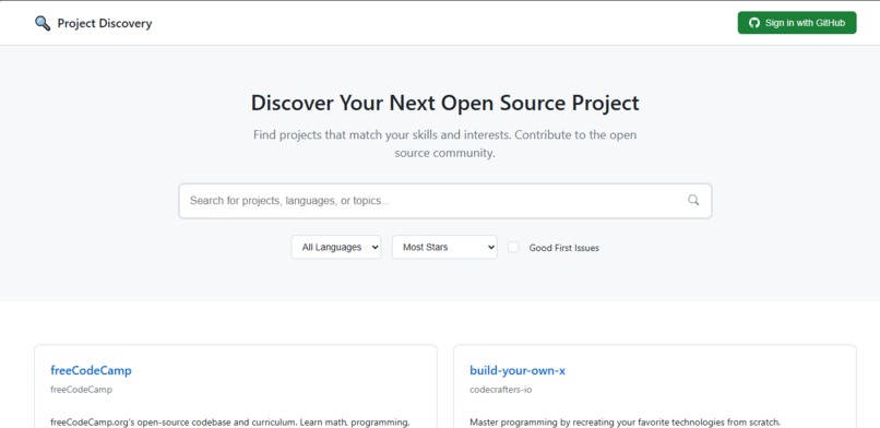 Project Discovery – screenshot 1