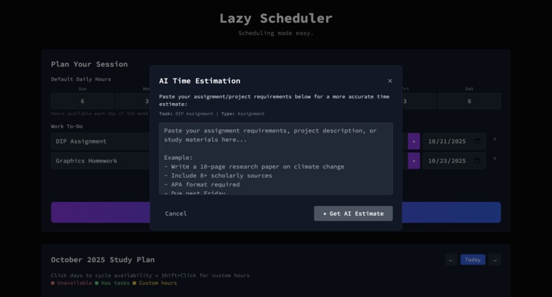 Lazy Scheduler | Devpost