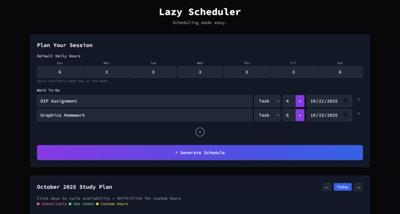 Lazy Scheduler | Devpost