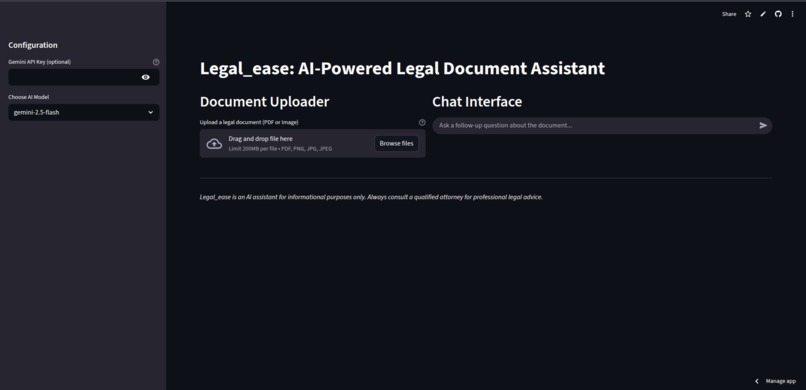 Legal Ease : An AI-Powered Legal Document Analysis – screenshot 1