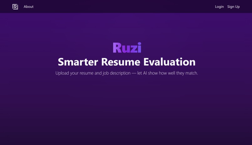 Ruzi: Smarter Resume Evaluation – screenshot 1