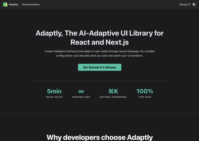 Adaptly - The AI-Adaptive UI Library for React & Next.js – screenshot 1