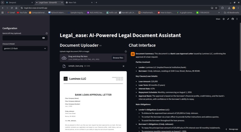 Legal Ease : An AI-Powered Legal Document Analysis – screenshot 2