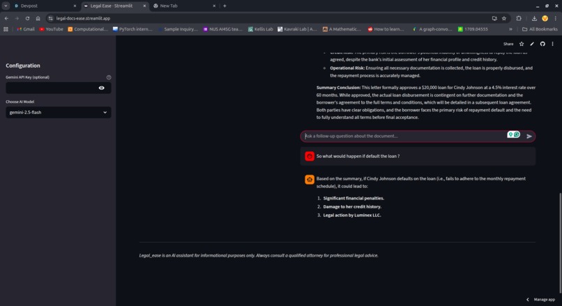 Legal Ease : An AI-Powered Legal Document Analysis – screenshot 3