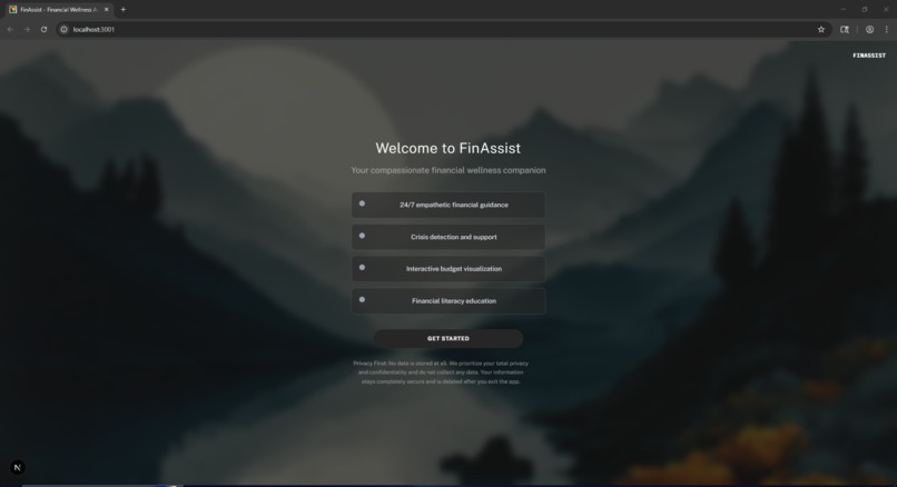 FinAssist: a financial hotline and personal mentor – screenshot 1