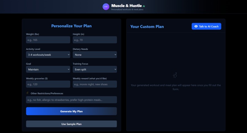 Muscle & Hustle AI – screenshot 1