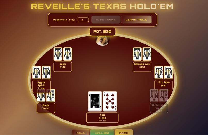 Reveille Texas Hold'em – screenshot 1