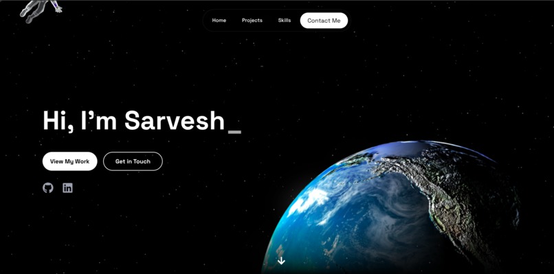 Sarvesh Bijawe — Interactive Developer Portfolio – screenshot 1