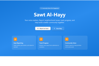 Sawt Al-Hayy – Civic Issue Reporting Platform