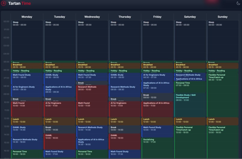 TartanTime – screenshot 2