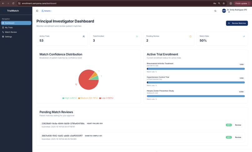 Samyama's Clinical Trial Enrollment Agent – screenshot 6